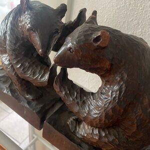 Hand carved Bear Bookends